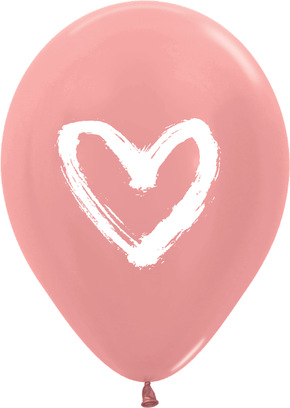 Rose Gold Heart Balloon PNG