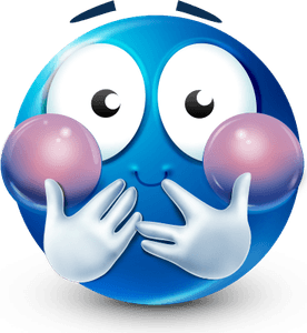 Shocked Blue Emoji PNG