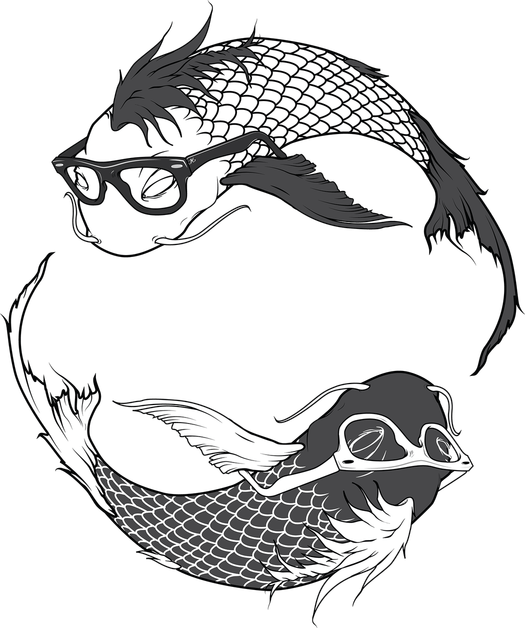 Yin Yang Koi Fish PNG