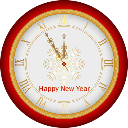 New Year Clock PNG