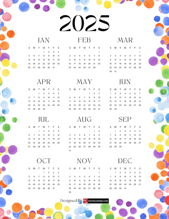 Calendar 2025 PNG