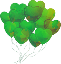 Green And Gold Balloons PNG