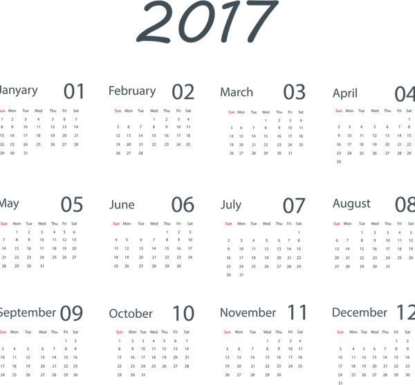 2017 Calendar PNG