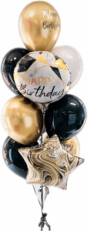 White And Gold Balloon PNG
