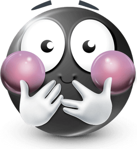 Blushing Blue Emoji PNG