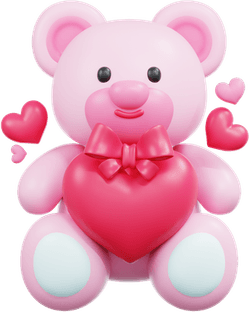 Bear With Pink Balloon PNG