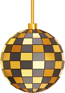 Golden Disco Ball PNG