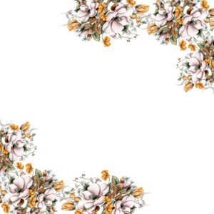 Wedding Invitation Flower Border PNG