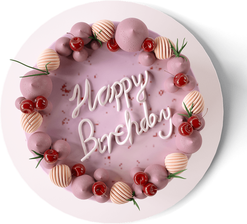 Pink Birthday Cake PNG