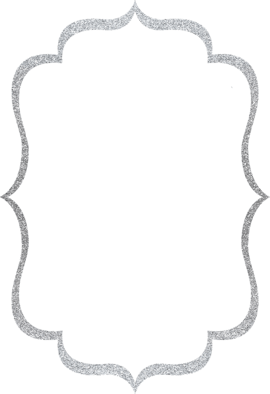 Silver Glitter Frame PNG