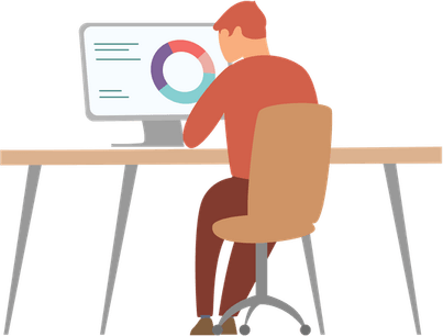 A Man Working On Computer PNG