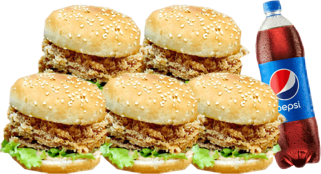 3 Zinger Burger PNG