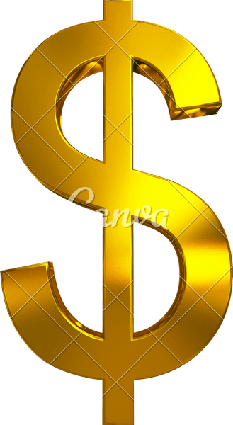 Golden Dollar Sign PNG