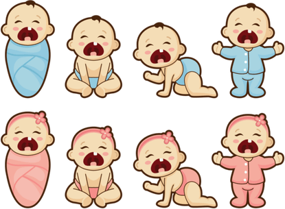 Crying Baby Cartoon PNG