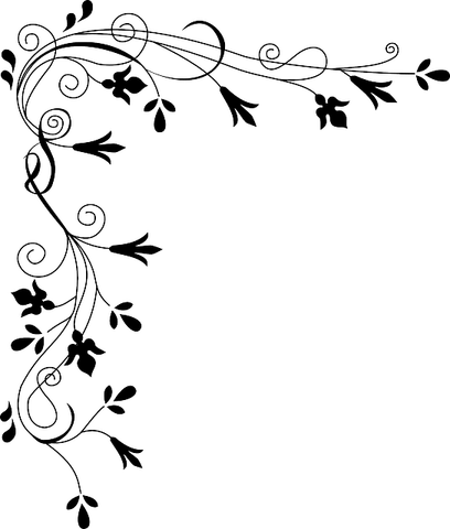 Border Flower Black And White PNG