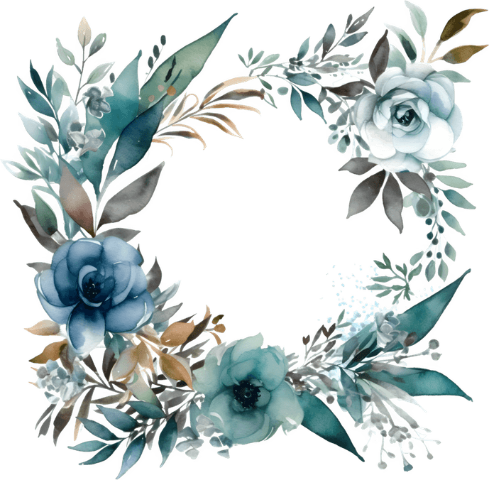 White Flowers Border PNG