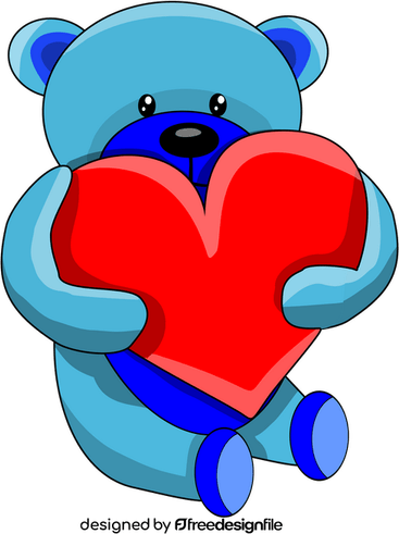 Teddy Bear Holding Blue Balloon PNG
