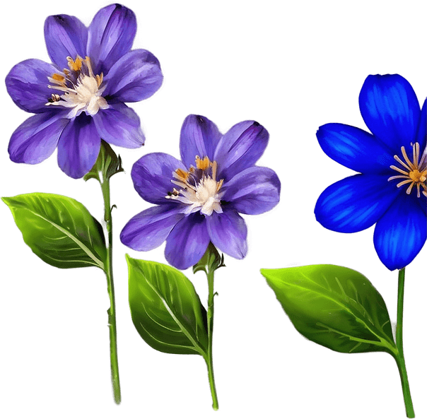 Royal Blue Flower PNG