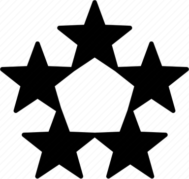 5 Star Black And White PNG