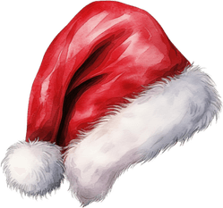 Watercolor Santa Hat PNG