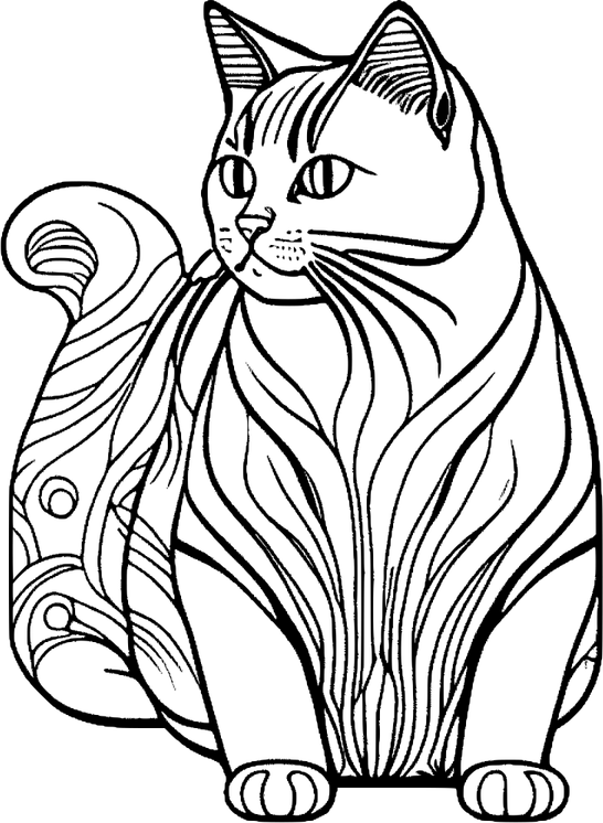 Geometric Cat PNG