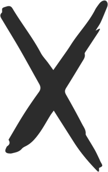 X Cross Black PNG