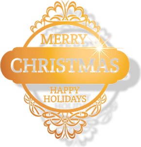 Gold Merry Christmas PNG