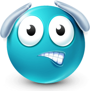 Blue Shocked Emoji PNG