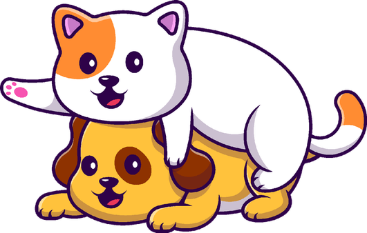 Cute Cat Dog PNG