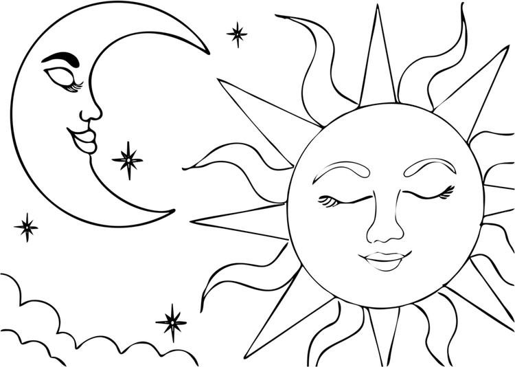 Celestial Sun And Moon PNG