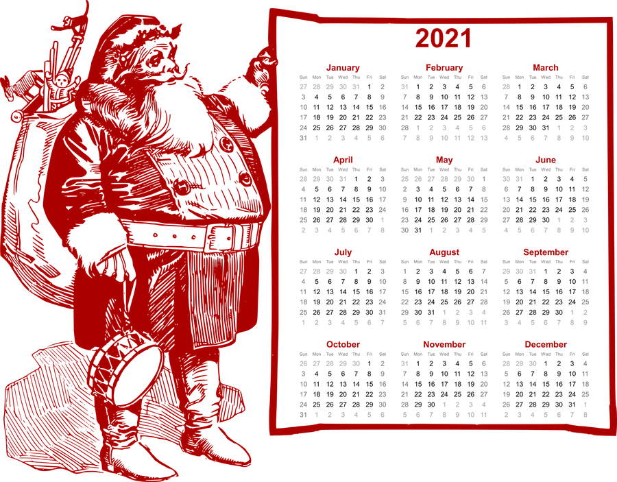 2021 Calendar PNG