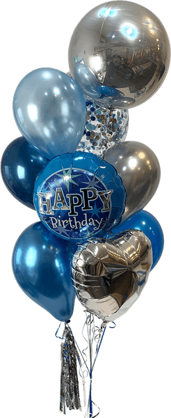 Blue And Silver Balloon PNG