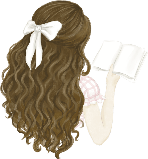 Girl Reading Book PNG