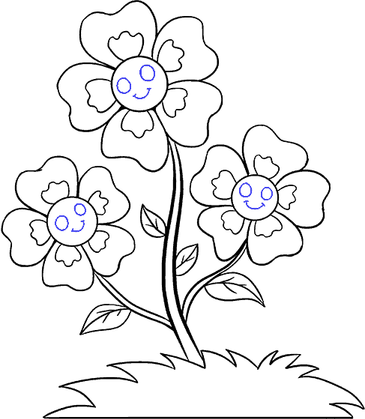Drawing Of Flowers PNG