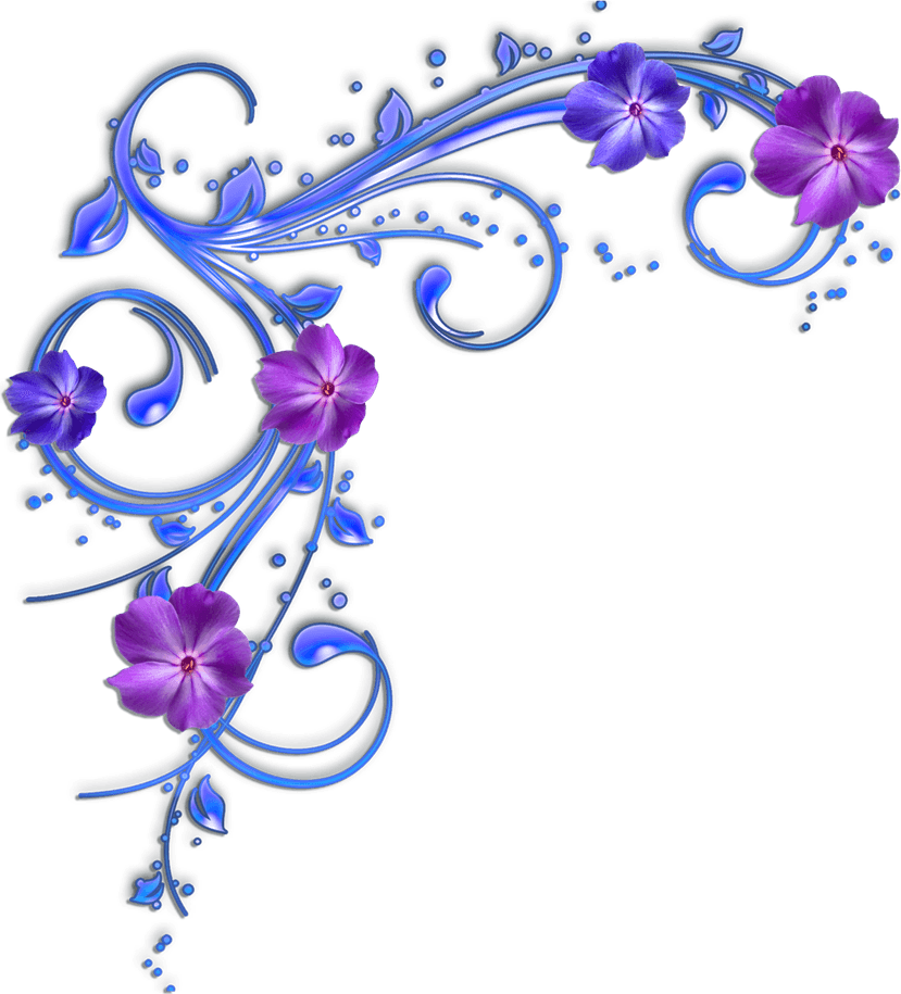 Purple Flowers Border PNG