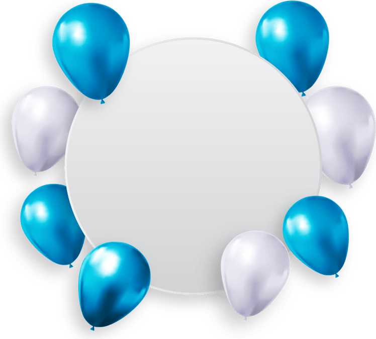 Blue And White Balloon PNG