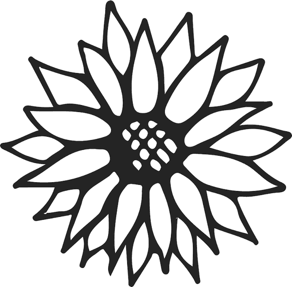 Sunflower Black And White PNG