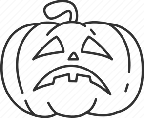 Halloween Pumpkin Black And White PNG