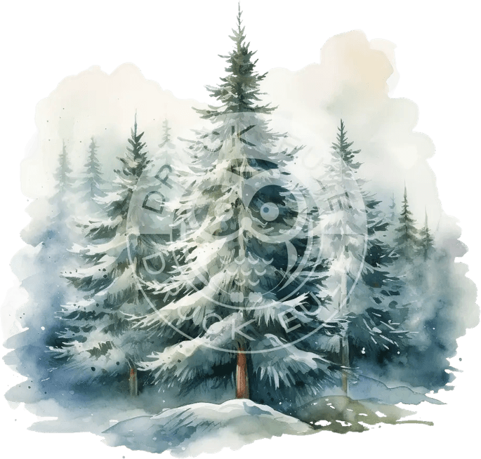 Watercolor Pine Tree PNG