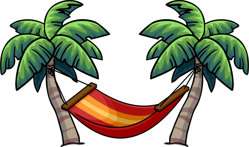 Hammock And Palm Trees PNG