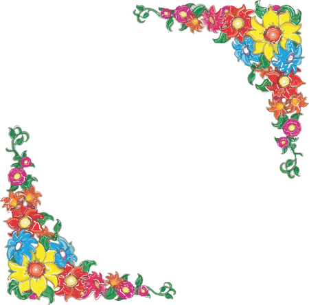 Flower Border A4 PNG