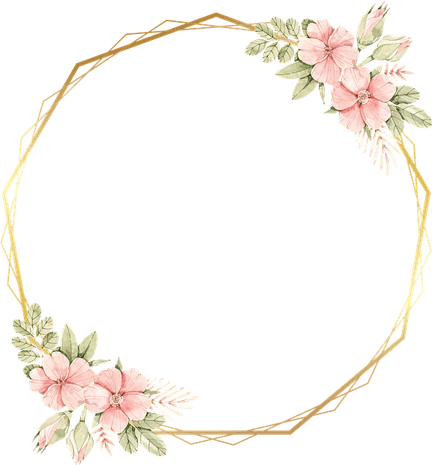 Golden Floral Border PNG
