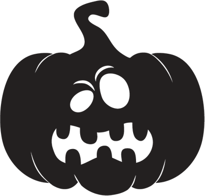 Halloween Pumpkin Black And White PNG