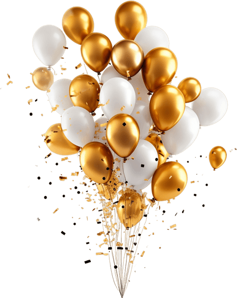 Silver Glitter Balloon PNG
