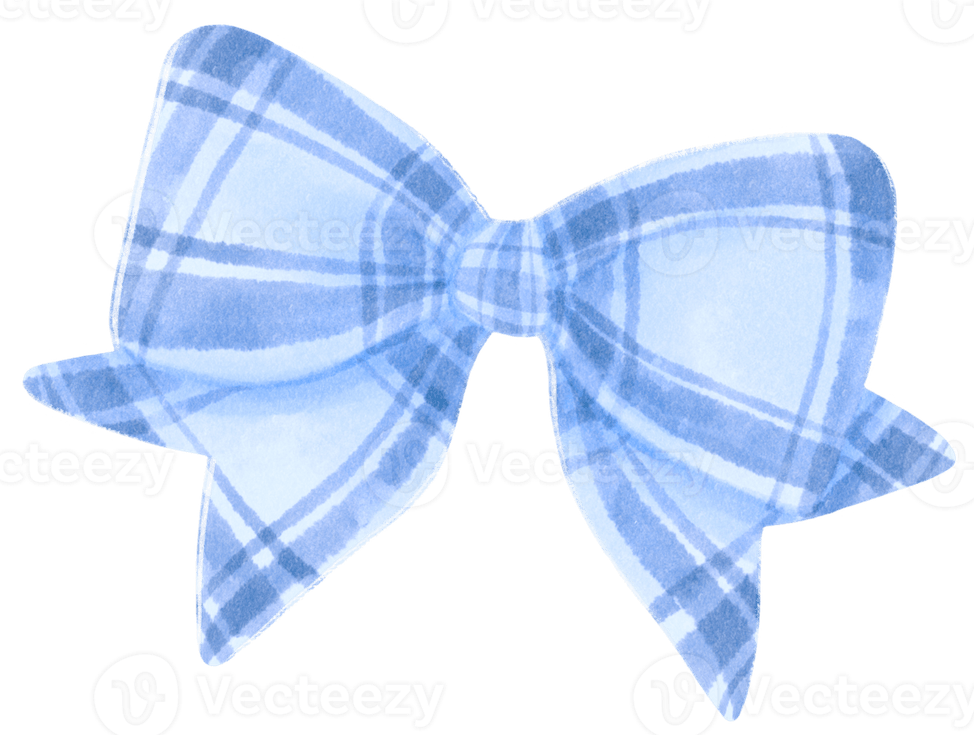 Watercolor Blue Bow PNG