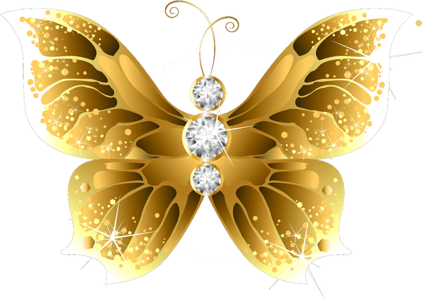 Golden Butterfly PNG