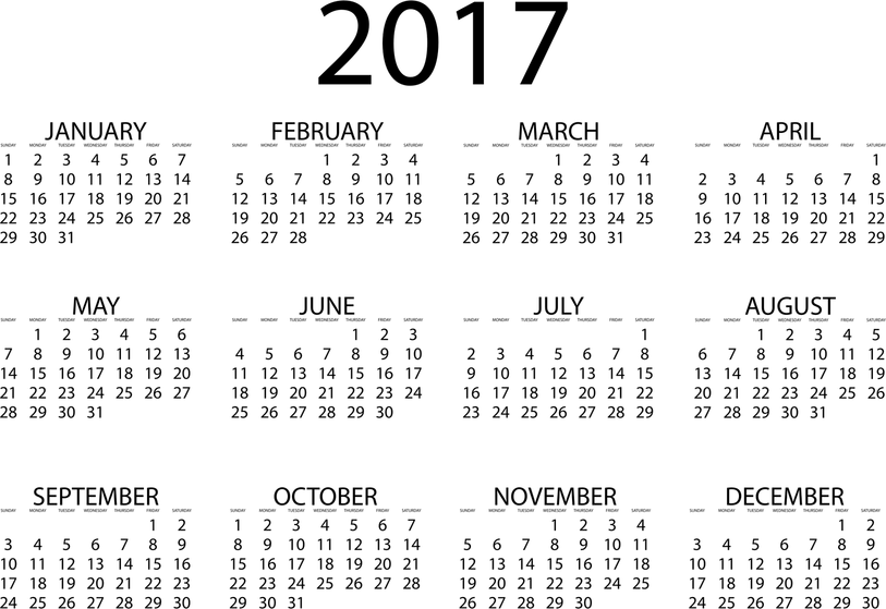 2017 Calendar PNG