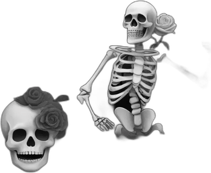 Skeleton Flower PNG
