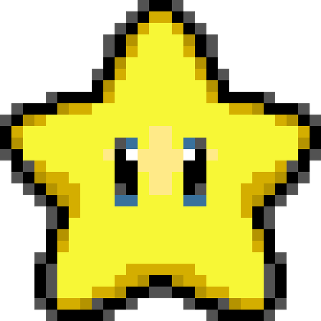 Mario 8 Bit Star PNG