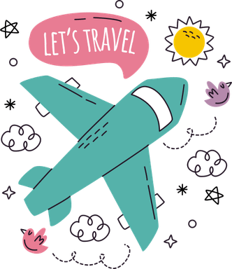 Airplane Doodle PNG